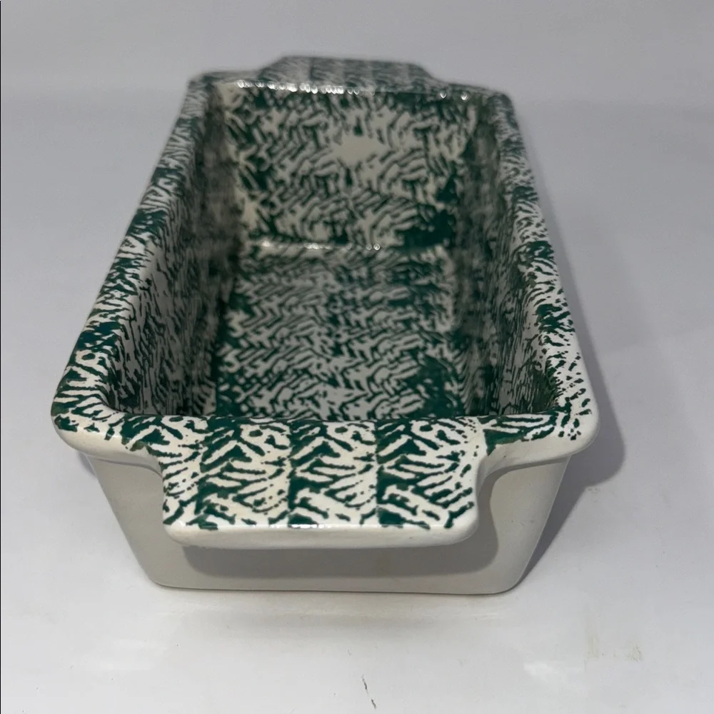 Vintage Stoneware Apple Design Baking Dish Loaf Bread Pan cottagecore